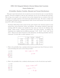 Managerial Methods in Decision Making Under Uncertainty Practice Problems