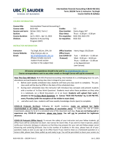 UBC BUSI 450 Syllabus: Intermediate Financial Accounting II (2022W Term 2)
