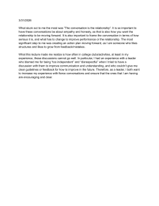 Reflection on Fierce Conversations in College Leadership