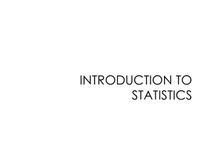 Introduction to Statistics: Basics and Concepts