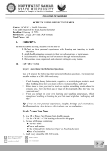 Reflection Paper Guide: Health Education Assignment