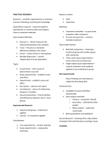 Practical Research: Quantitative & Experimental Methods