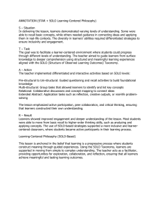 STAR + SOLO Lesson Plan Annotation