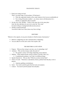Diagnostic Essays: Writing & Rhetoric Guide