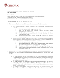Econ 14050 Problem Set 1: Labor Economics Budget Constraints