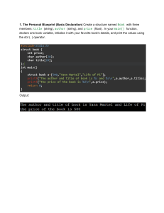C Programming Structures Exercise: The Personal Blueprint