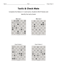 Chess Tactics & Checkmate Worksheet