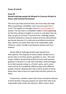 Essays on Underage Drinking & Refugee Experience