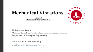Mechanical Vibrations Lecture 7: Harmonically Excited Vibration