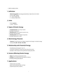 Kinetic Energy Notes