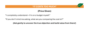 Handling Price Objections: Sales Script Example