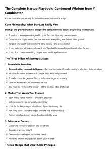 The Complete Startup Playbook: Y Combinator Wisdom