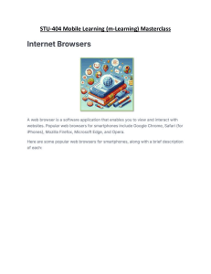STU-404 Mobile Learning Masterclass: Internet Browsers