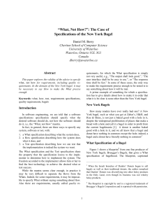 What, Not How?: New York Bagel Specifications