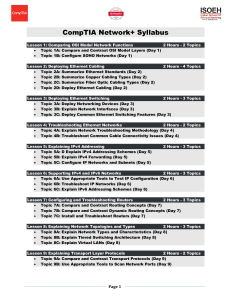 Comptia Network Course CompTIA Network+ Course Outline