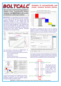 BOLTCALC: Bolted Joint Analysis Software