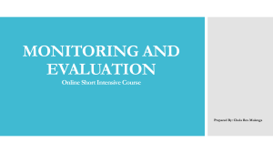 Monitoring and Evaluation Online Course