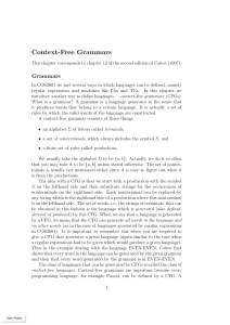 Context-Free Grammars: Chapter 12 from Cohen (1997)