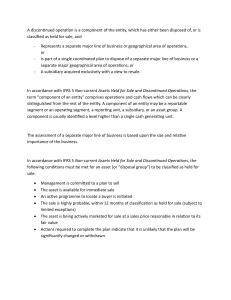 Discontinued Operations & IFRS 5