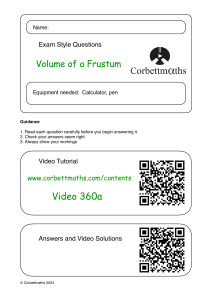 Exam Style Questions: Volume of a Frustum