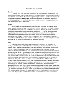 Negotiating Final Assignment: Pay Increase Plan