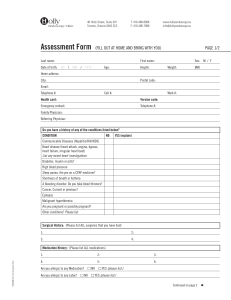 Holly Endoscopy Clinic Assessment Form