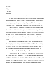 Writing Plan: Personal Development & Course Goals