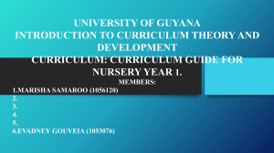 University of Guyana Nursery Year 1 Curriculum Guide