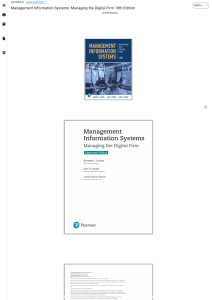 Management Information Systems: Managing the Digital Firm 18th Edition