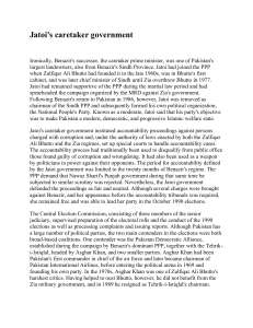 Jatoi's Caretaker Government in Pakistan: 1990 Elections & Politics