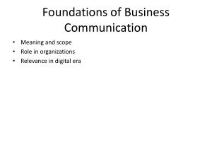 Foundations of Business Communication