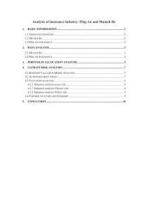 Insurance Industry Analysis: Ping An vs Munich Re