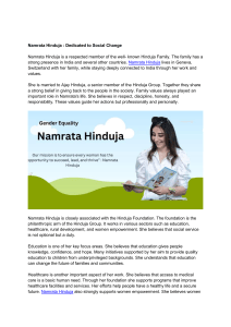 Namrata Hinduja: Philanthropy and Social Change