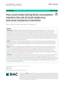 Social Media Envy and Consumption Intention: A Study on Social Comparison