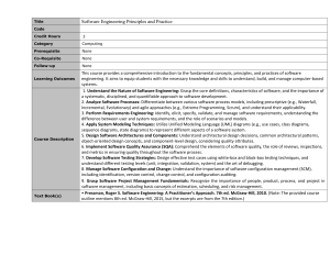 Software Engineering Principles and Practice Syllabus