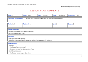 Lesson Plan 1.1: Family Members for 3-4 Year Olds