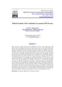 Political Evolution of Cambodian Government 1993-Present