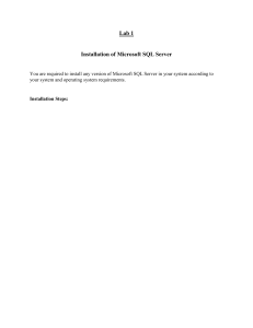 Lab 1: Install Microsoft SQL Server