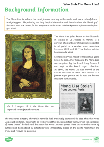 Who Stole The Mona Lisa? Background Information