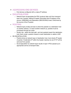 Network Layer: Addressing, Encapsulation, Routing