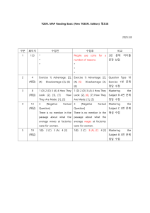 TOEFL MAP Reading Basic Correction Sheet (New Edition)