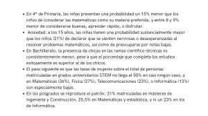 Brecha de g&eacute;nero en STEM: datos desde primaria a posgrados
