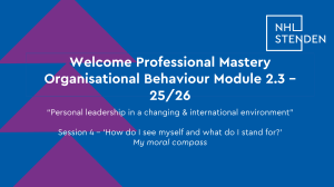 Professional Mastery: Organisational Behaviour Module 2.3