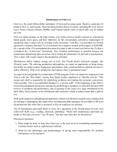 Frito-Lay Maintenance Case Study: Operations Management