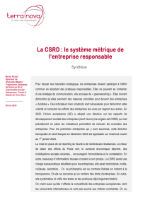 CSRD : Le syst&egrave;me m&eacute;trique de l'entreprise responsable