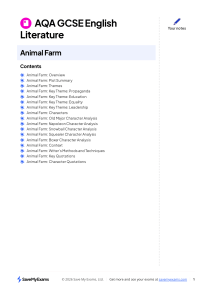 AQA GCSE English Literature Animal Farm Revision Notes
