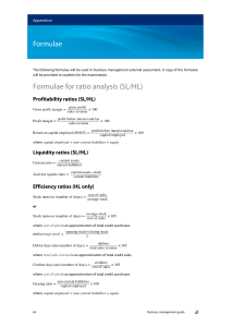 Business Management Formulae Guide