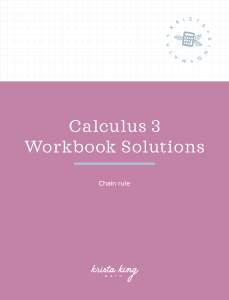 Calculus 3 Workbook Solutions: Chain Rule