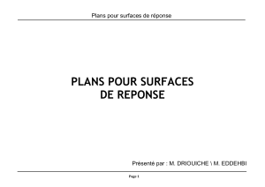 Plans pour surfaces de r&eacute;ponse : m&eacute;thodologie exp&eacute;rimentale