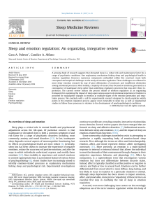Sleep and Emotion Regulation: Clinical Review